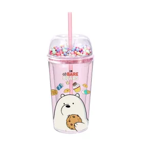 We Bare Bears Collection Water Bottle with Straw (420mL)(Ice Bear)