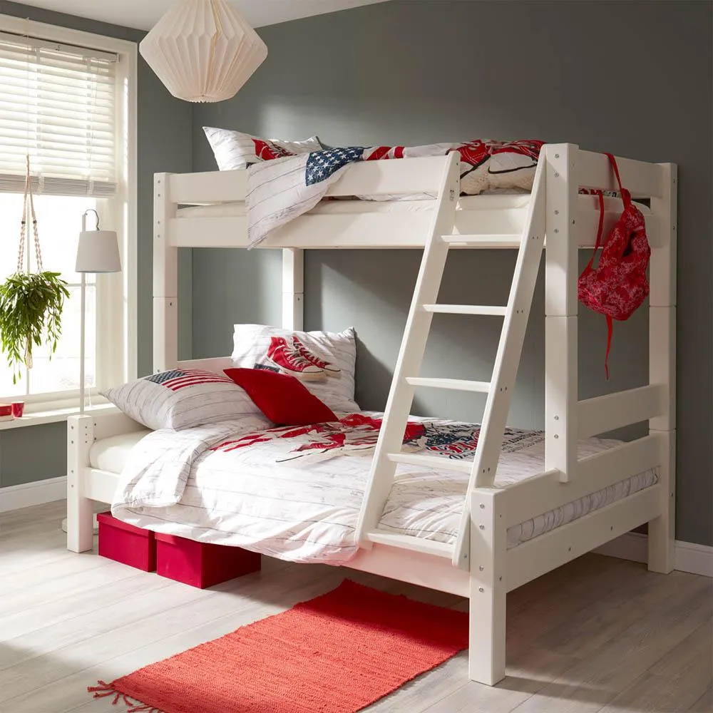 White Triple Bunk Bed in a 4ft Double Bed