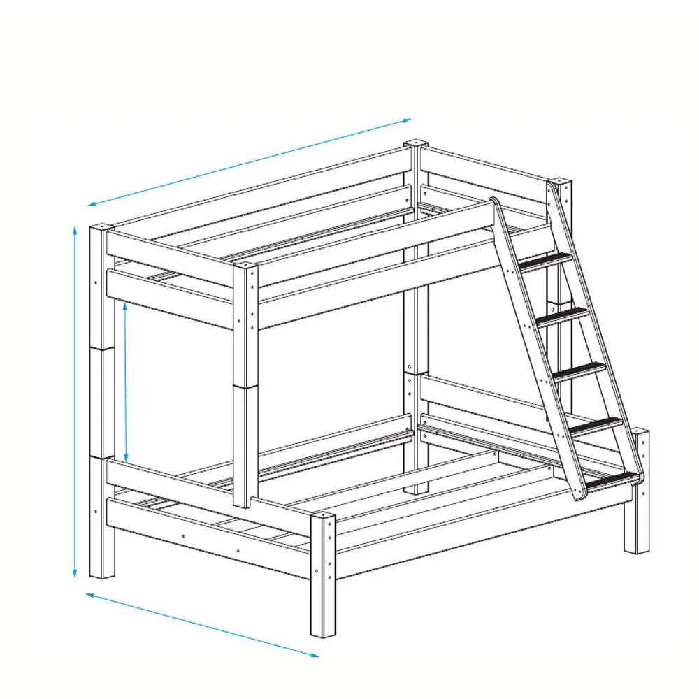 White Triple Bunk Bed in a 4ft Double Bed