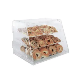 Winco ADC-3 3 Tray Acrylic Bakery Display Case With Rear Doors