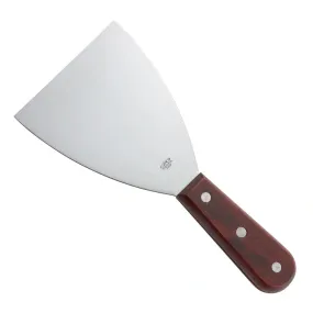 Winco TN54 4-5/8" x 3" Scraper with Wooden Handle and Mirror Finish