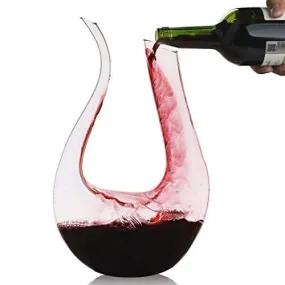 Wine Decanter,Smaier 1.5L U Shape Classic Wine Aerator , Wine Accessories,100% Lead-free Crystal Glass ,1500ml