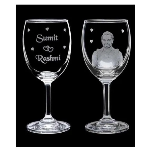 Wine Glass With Full Wrap Engraving - NO COD