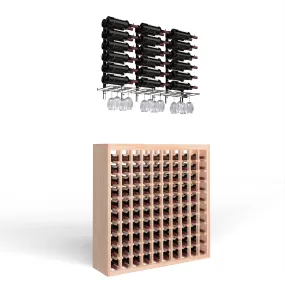 Wine Room Essentials Bundle - 100 Bottle Deluxe x W Series Racks in Chrome Luxe Metal