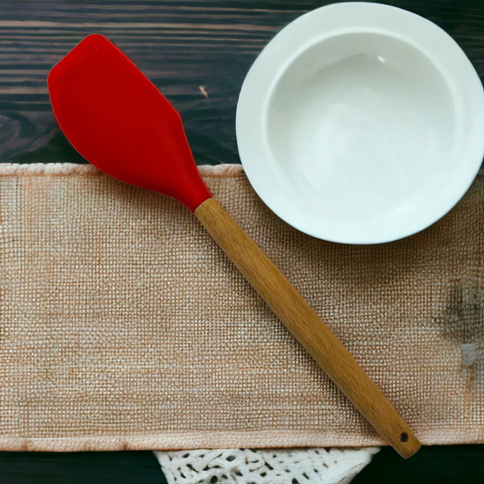 Wooden Handle Silicone Scraper