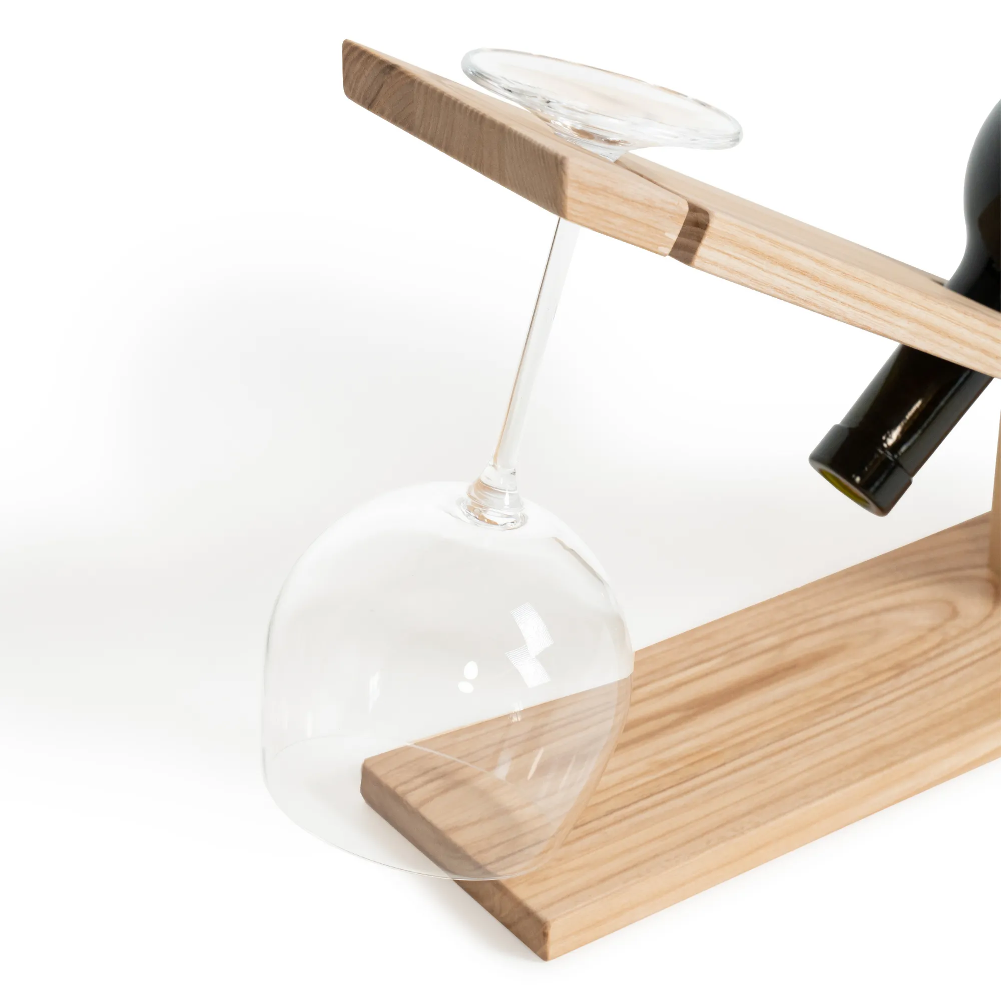 Wooden Wine and Glass Holder (V type)