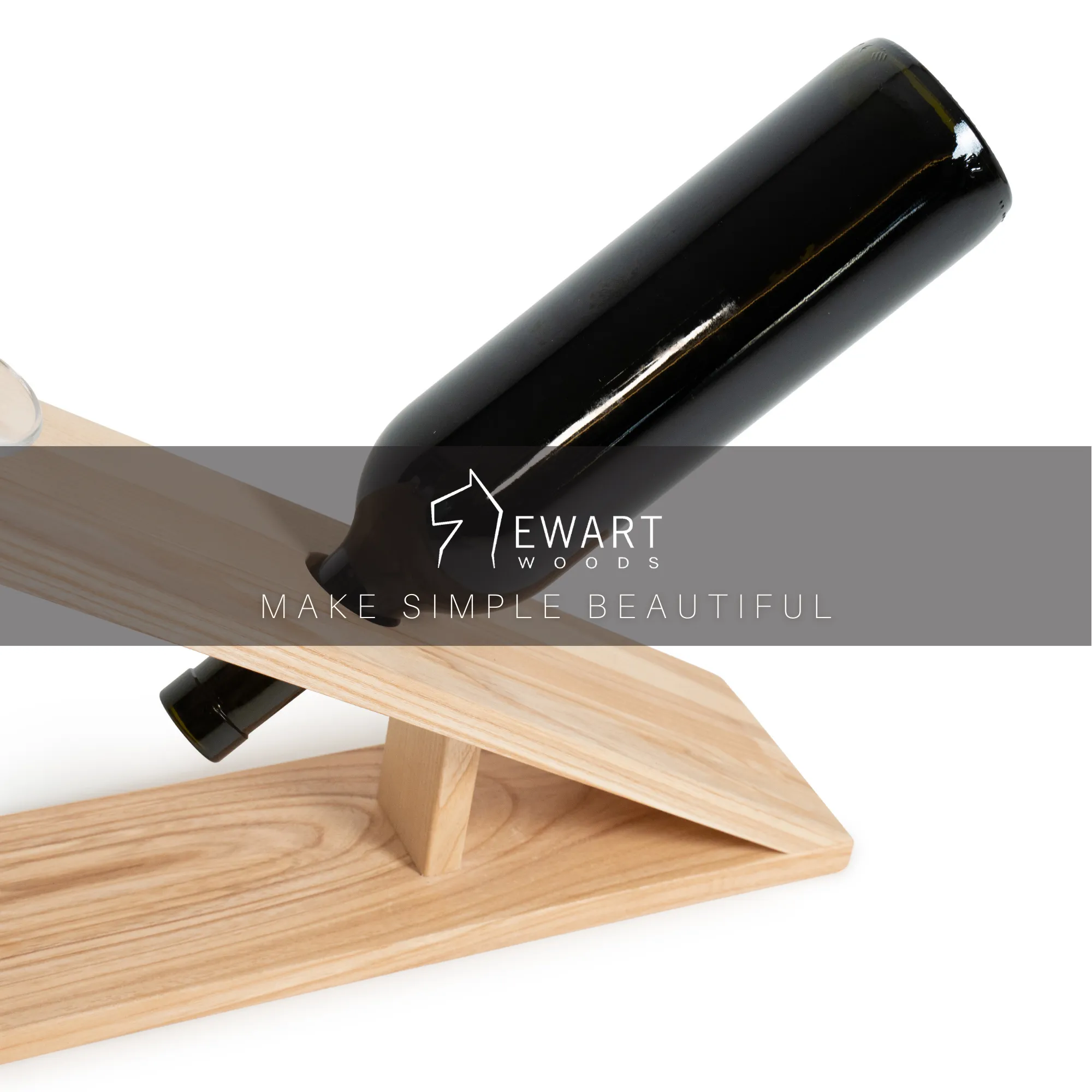 Wooden Wine and Glass Holder (V type)