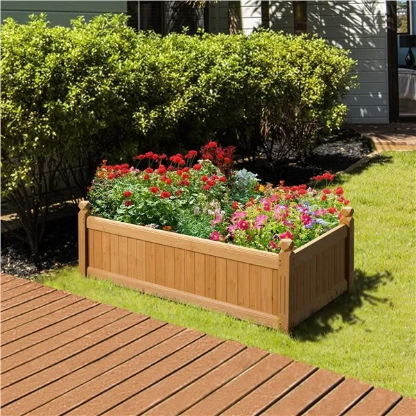 Yaheetech 46″ L × 23.5″ W × 16″ H Wooden Raised Garden Bed