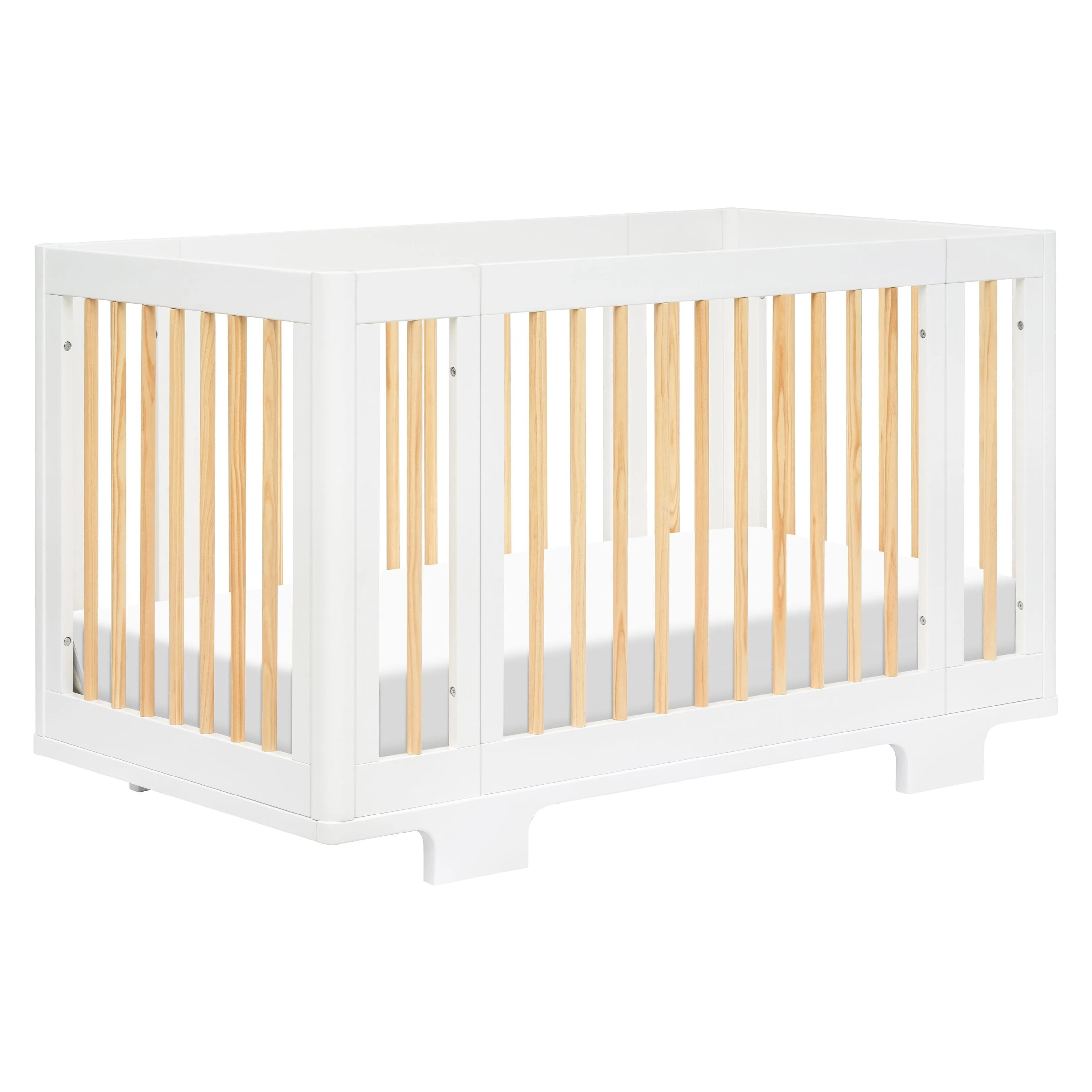 Yuzu 8-in-1 Convertible Crib with All-Stages Conversion Kits | White / Natural