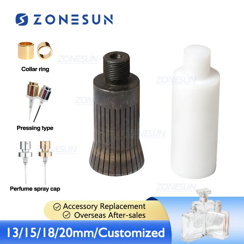 ZONESUN 15/17/20/22mm Manual Perfume Spray Bottle Collar Ring & Sprays Caps Capping Head of Capping Crimping Machine